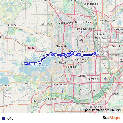645 bus Line Map