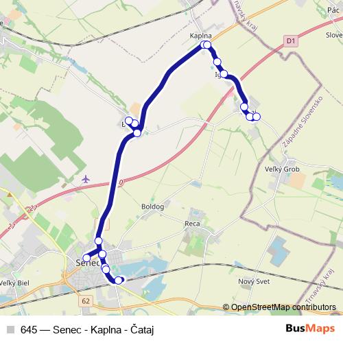 645 bus Line Map