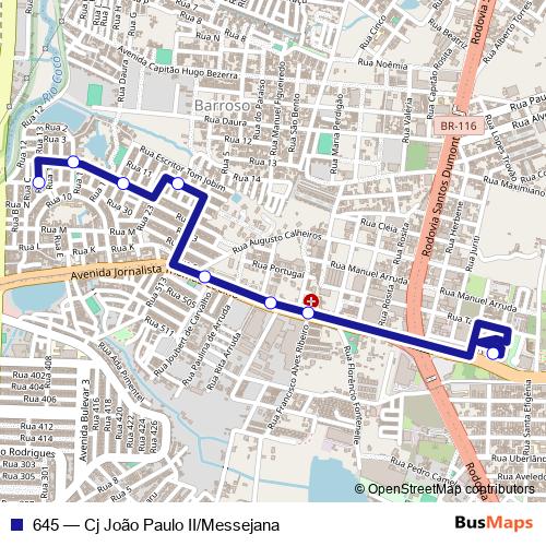 645 bus Line Map