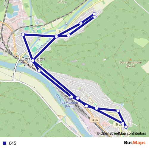 645 bus Line Map
