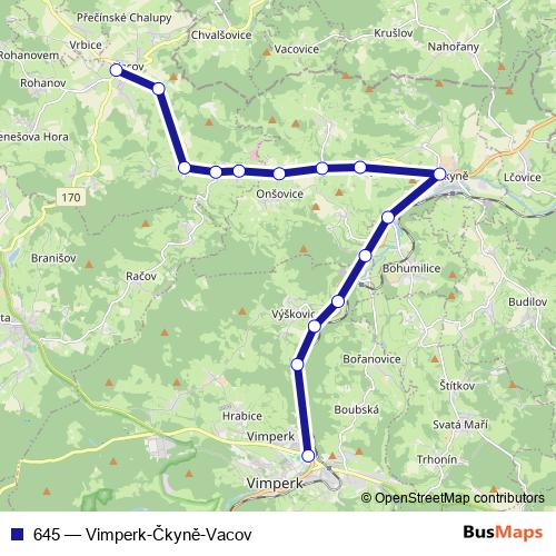 645 bus Line Map