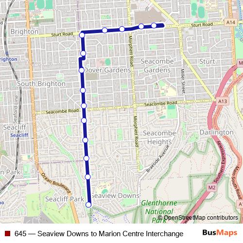 645 bus Line Map
