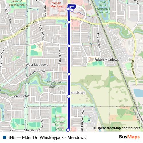 645 bus Line Map