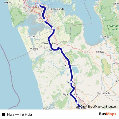 Huia bus Line Map