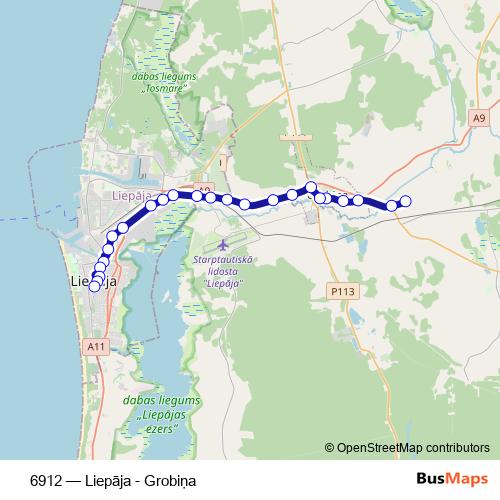 6912 bus Line Map