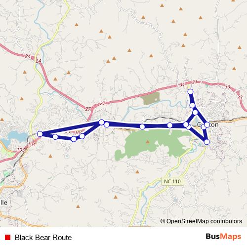 Black Bear Route bus Line Map