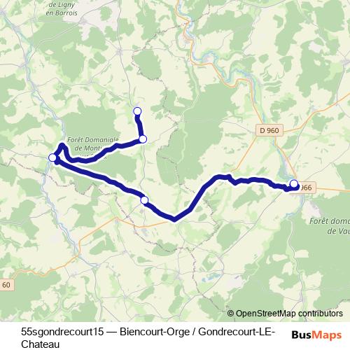 55sgondrecourt15 bus Line Map