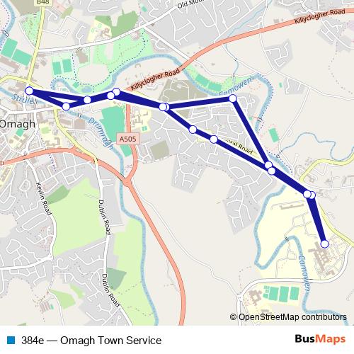 384e bus Line Map