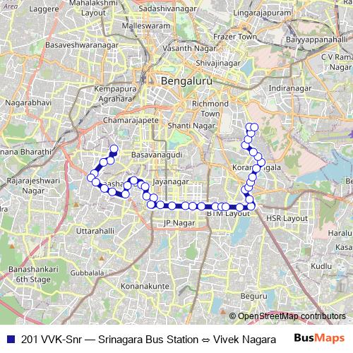 201 VVK-Snr bus Line Map