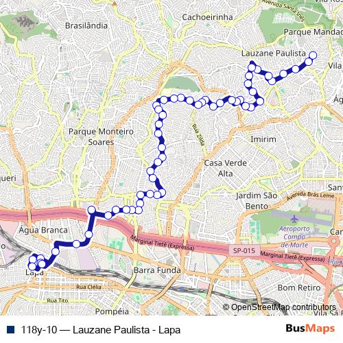 118y-10 bus Line Map