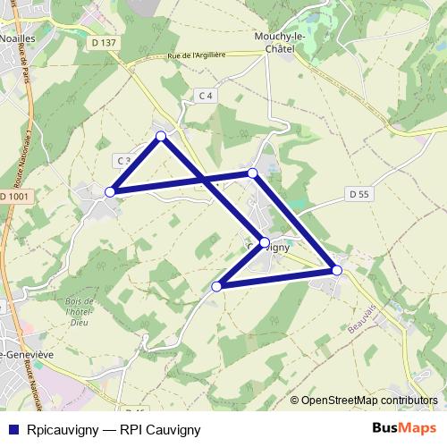 Rpicauvigny bus Line Map