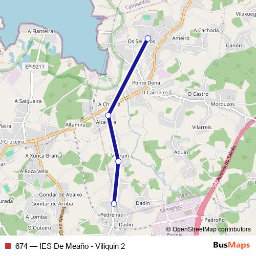 674 bus Line Map