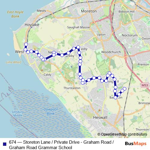 674 bus Line Map