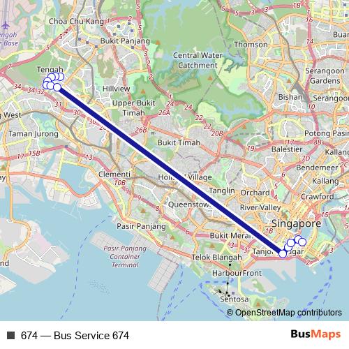 674 bus Line Map