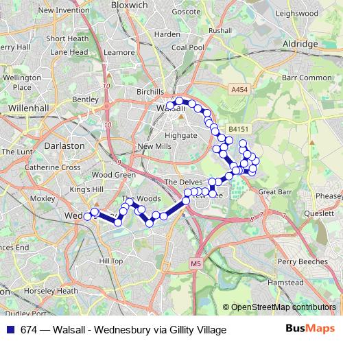 674 bus Line Map