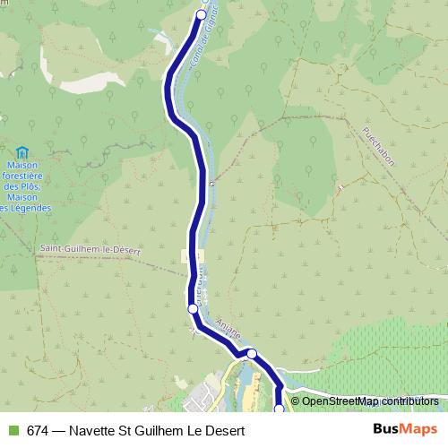 674 bus Line Map