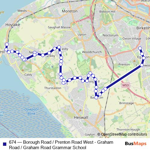 674 bus Line Map