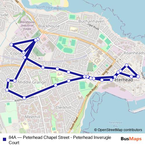 84A bus Line Map