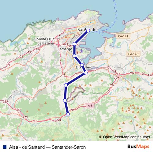 Alsa - de Santand bus Line Map