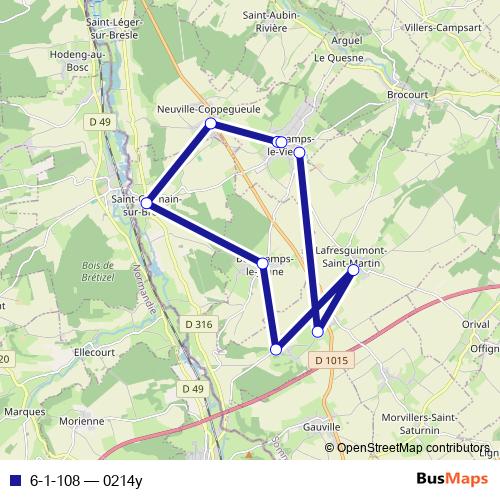 6-1-108 bus Line Map