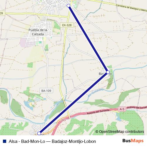 Alsa - Bad-Mon-Lo bus Line Map