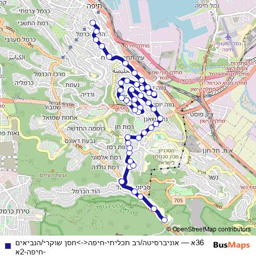 36א bus Line Map