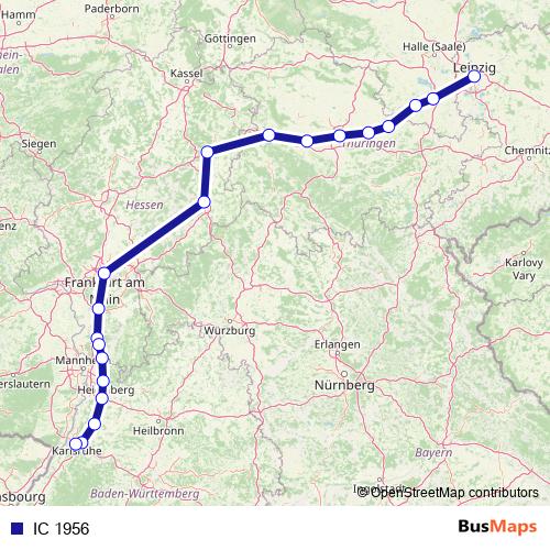 IC 1956 rail Line Map
