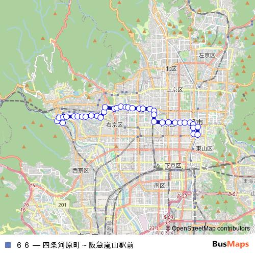 ６６ bus Line Map