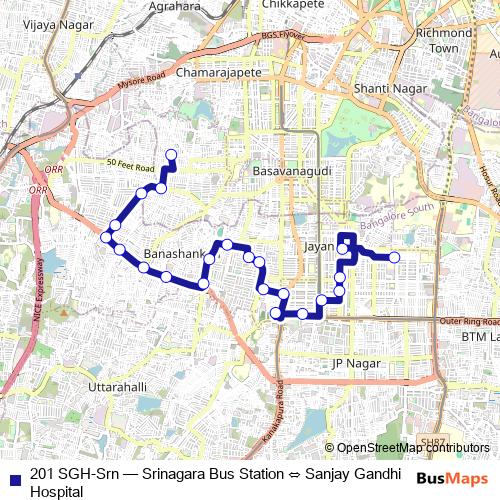 201 SGH-Srn bus Line Map