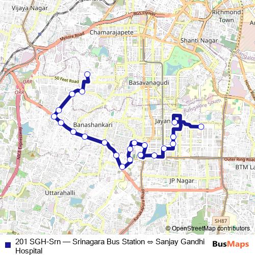 201 SGH-Srn bus Line Map