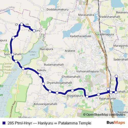 285 Ptml-Hnyr bus Line Map