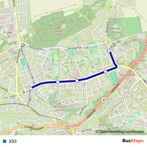 X93 bus Line Map