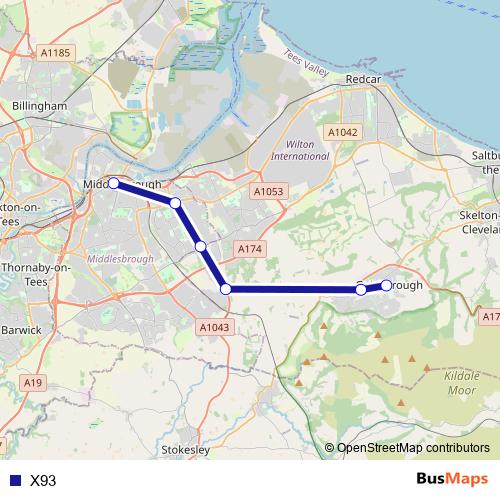 X93 bus Line Map