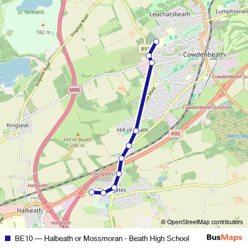 BE10 bus Line Map
