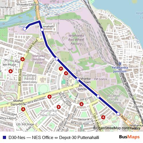 D30-Nes bus Line Map