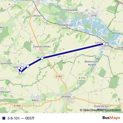 3-8-101 bus Line Map