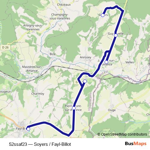 52ssaf23 bus Line Map