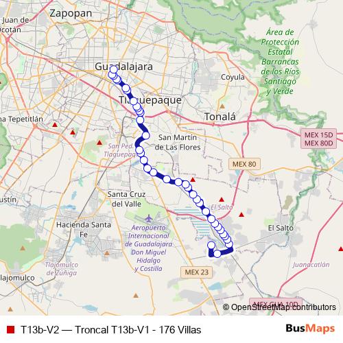 T13b-V2 bus Line Map