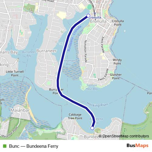 Bunc ferry Line Map