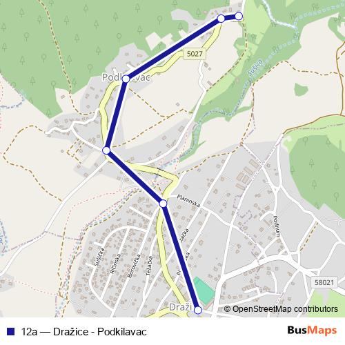 12a bus Line Map