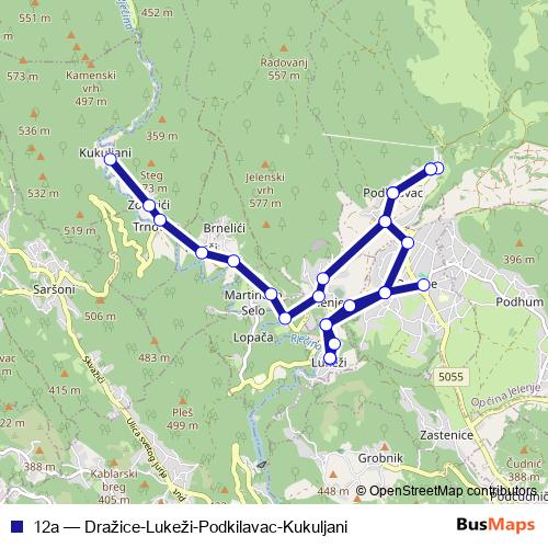12a bus Line Map