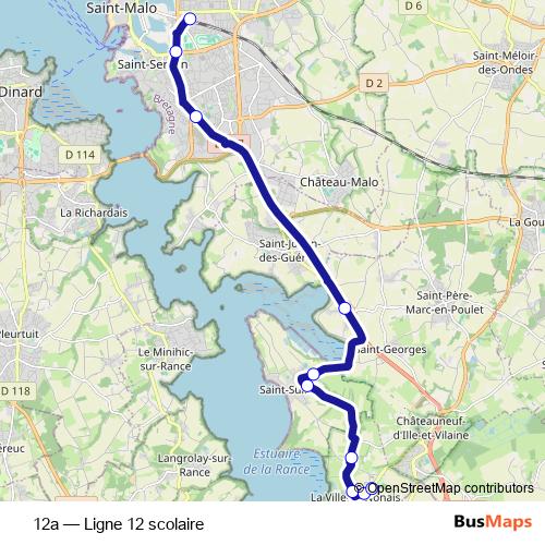 12a bus Line Map
