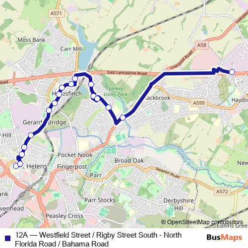 12A bus Line Map