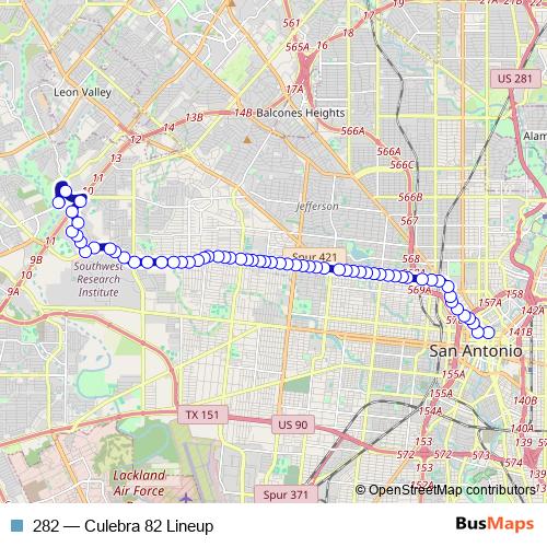282 bus Line Map