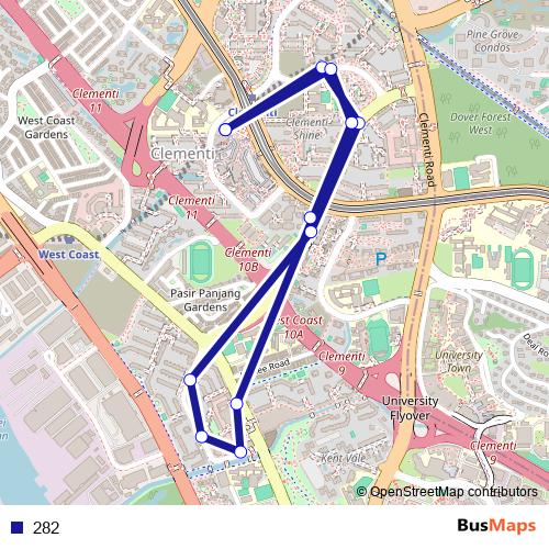 282 bus Line Map