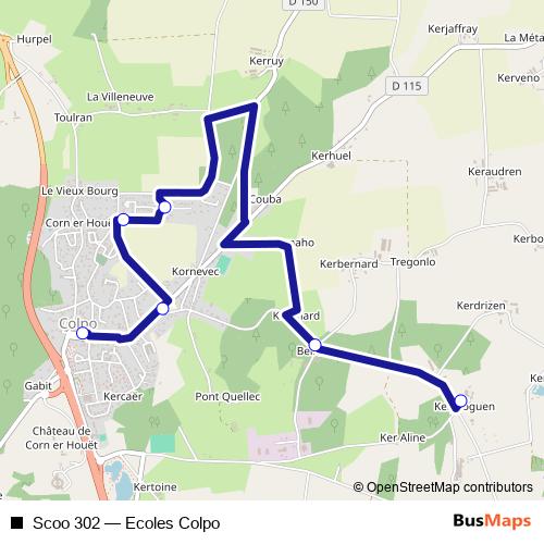 Scoo 302 bus Line Map