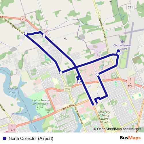 North Collector (Airport) bus Line Map