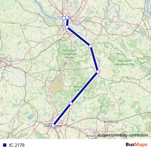 IC 2178 rail Line Map