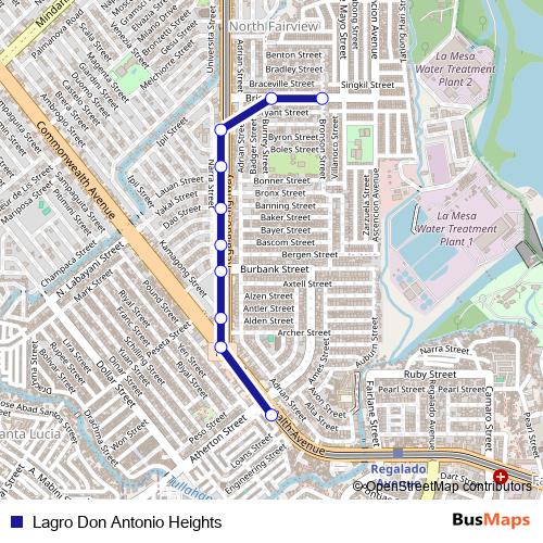 Lagro Don Antonio Heights bus Line Map