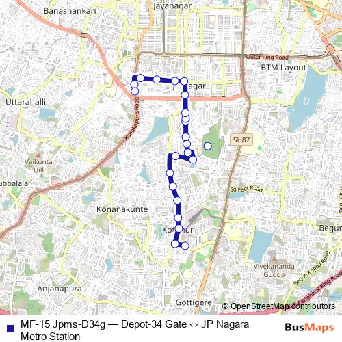 MF-15 Jpms-D34g bus Line Map